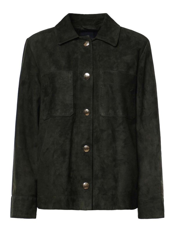 S MAX MARA: padded jackets - Suede Blouson Jacket