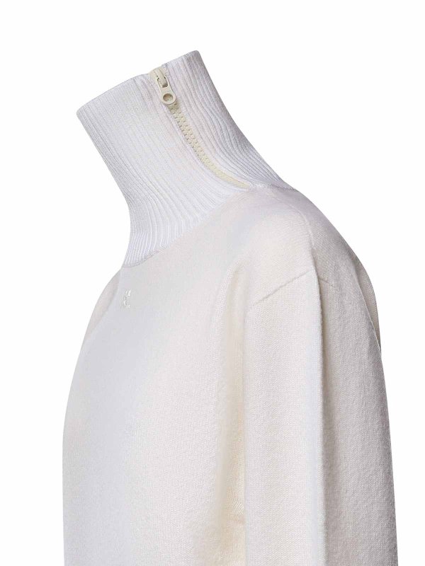 The Best Shops Courreges: Pull col rond - Pull Col Rond - Blanc