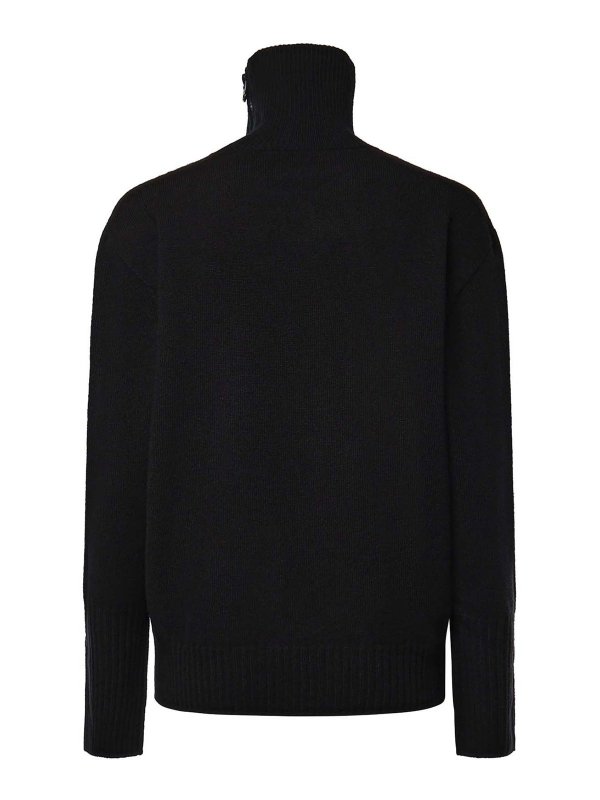 Courreges: Strickpullover mit Rundhalsausschnitt online - Rundhalspullover - Schwarz