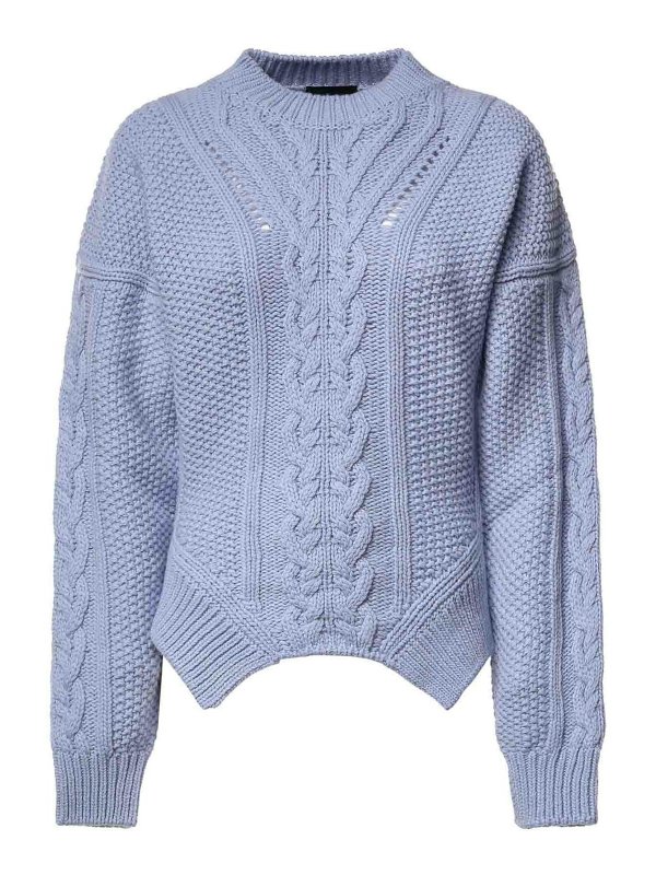 DONDUP: Strickpullover mit Rundhalsausschnitt - Rundhalspullover - Blau