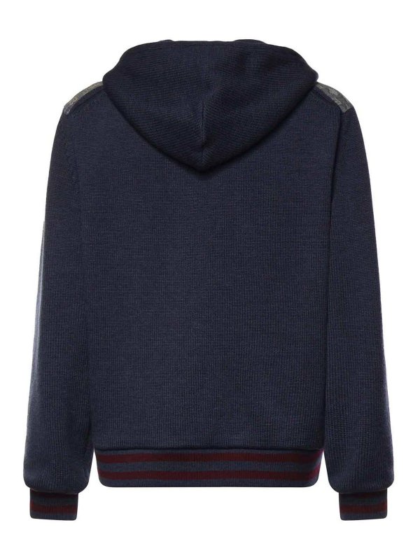 DSQUARED2: cardigans online - D2 Monogram Wool Zip-Up Cardigan