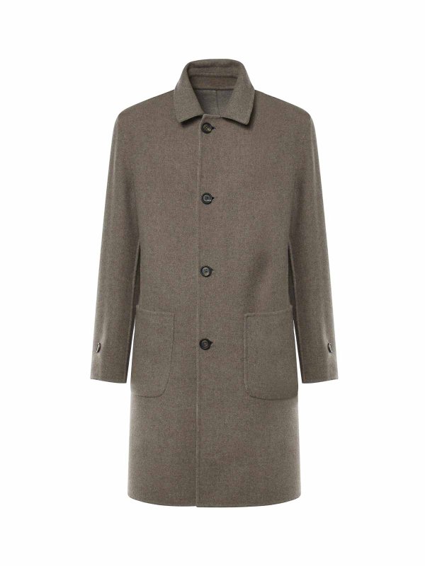 The Best Shops ELEVENTY: knee length coats - Reversible Single-Breasted Coat