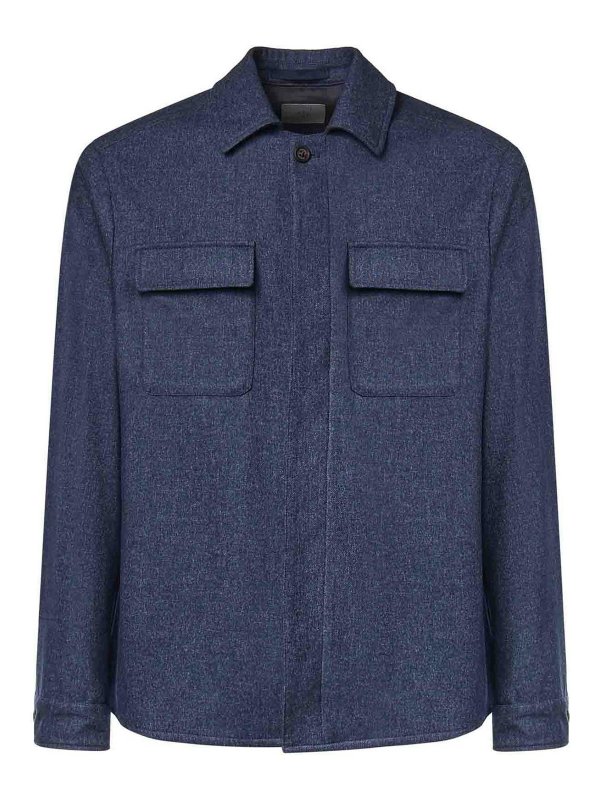 ELEVENTY: casual jackets - Wool Blend Overshirt