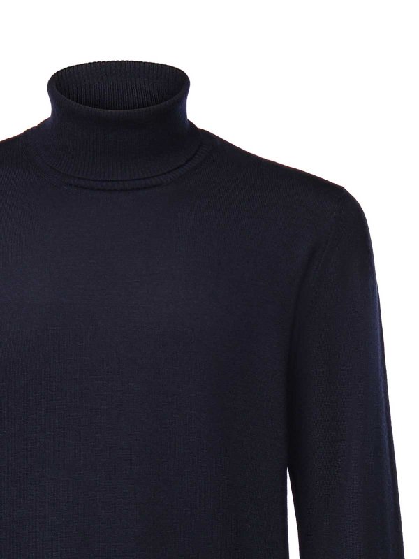 The Best Shops FAY: Strickpullover mit Rundhalsausschnitt - Rundhalspullover - Blau