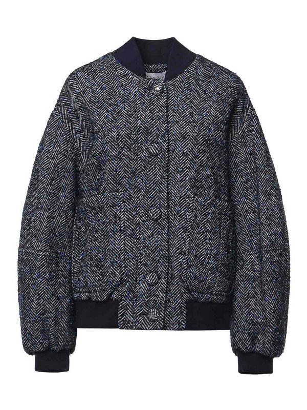 GENNY: bombers - Herringbone Wool Bomber Jacket