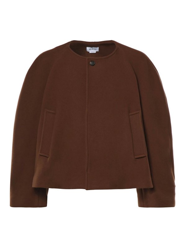 HED MAYNER: knee length coats - Square-Cut Coat Without A Collar