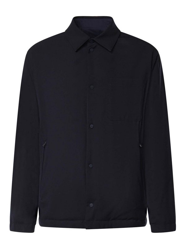 HERNO: shirts - Stretch Wool-Blend Overshirt