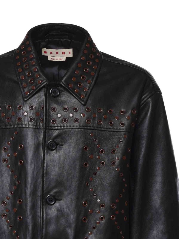 The Best Shops Marni: leather jacket - Studded Leather Jacket