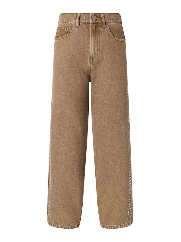 Pinko: Jeans Rectos - Vaqueros Rectos - Beis