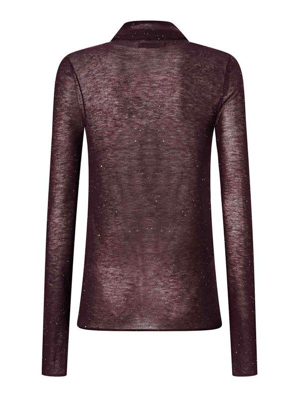Pinko: crew necks online - Wool Sweater With Micro Sequins