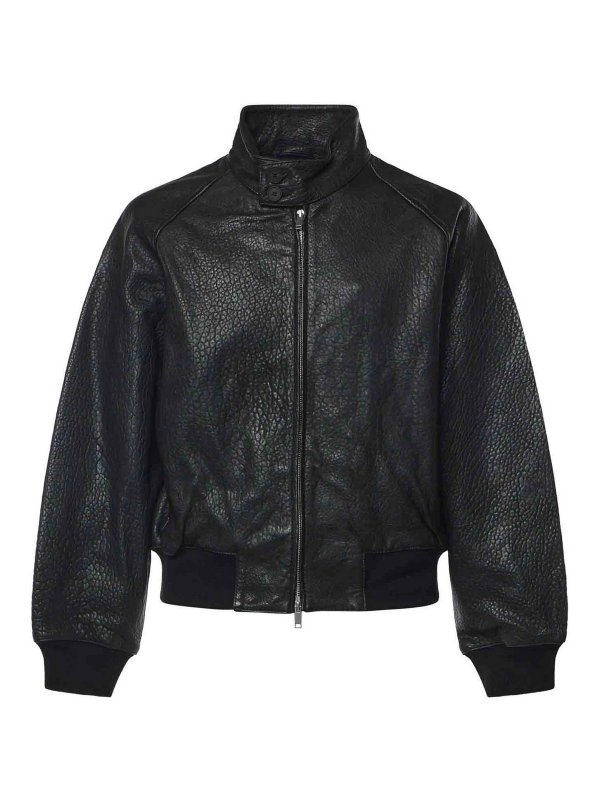 STUDIO NICHOLSON: Lederjacken - Lederjacke - Schwarz