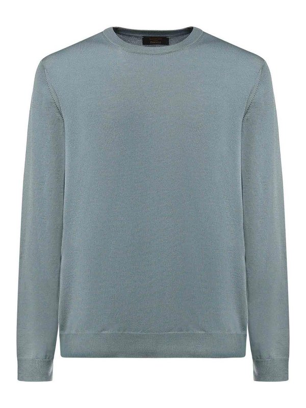 ZANONE: Pull col rond - Pull Col Rond - Bleu Clair