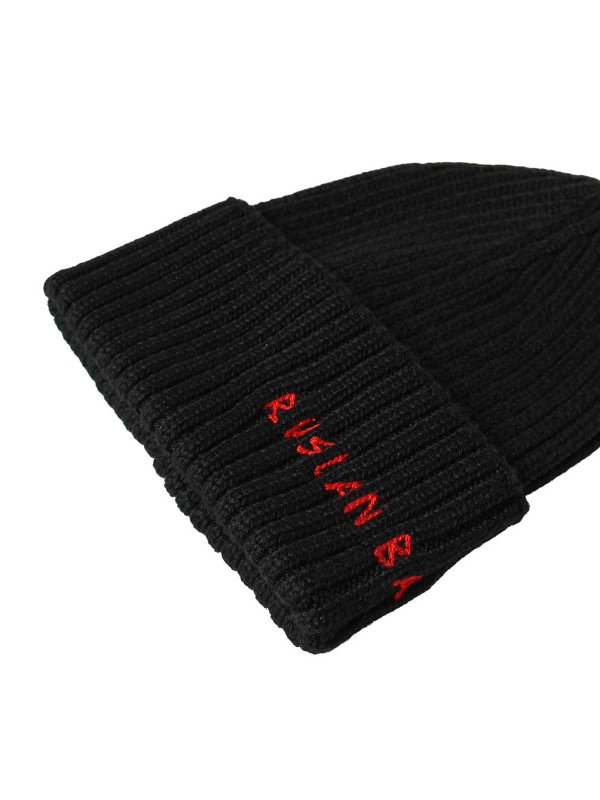 The Best Shops RUSLAN BAGINSKIY: ニットキャップ - ビーニー帽 - 黒
