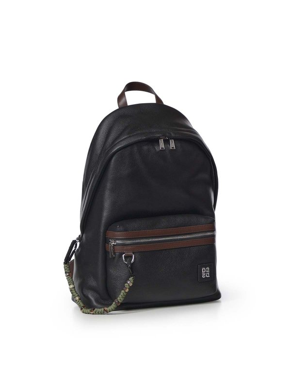 Leather Backpack With Logo shop online: DSQUARED2