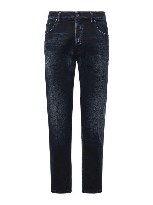 DONDUP: ストレートジーンズ - ストレートジーンズ - ダークウォッシュ