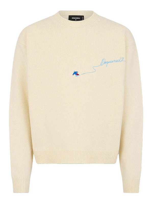 DSQUARED2: Strickpullover mit Rundhalsausschnitt - Rundhalspullover - Bunt
