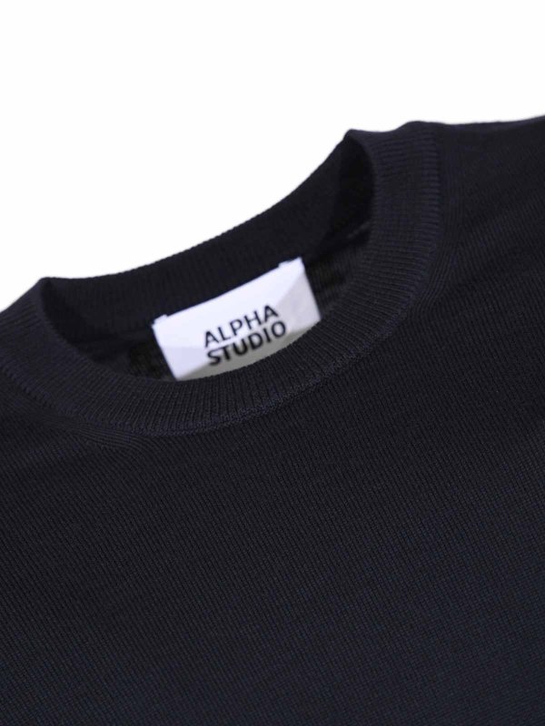 The Best Shops ALPHA STUDIO: クルーネック - クルーネック - ブルー