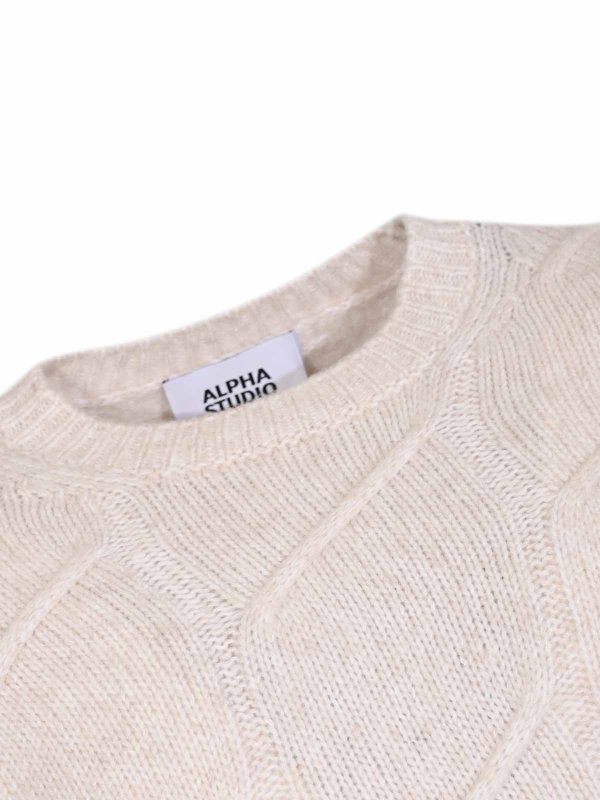 The Best Shops ALPHA STUDIO: クルーネック - クルーネック - クリーム