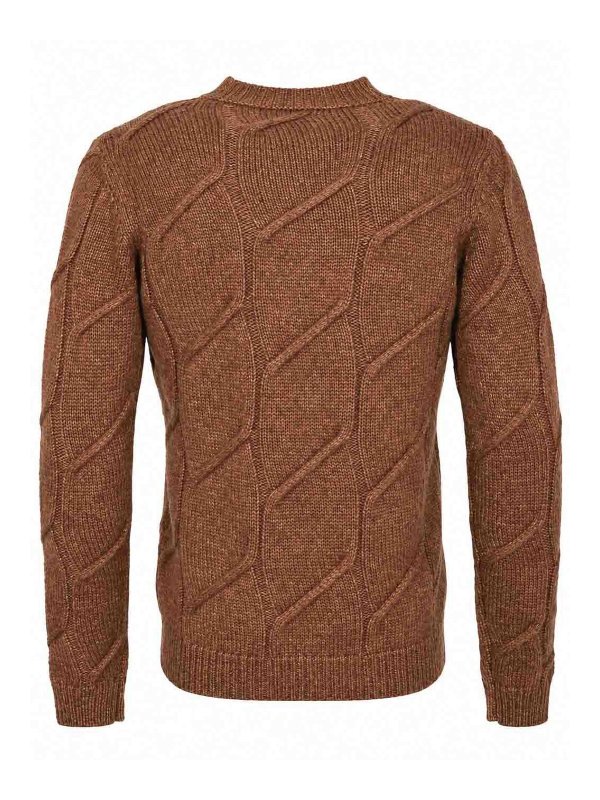 ALPHA STUDIO: Strickpullover mit Rundhalsausschnitt online - Rundhalspullover - Braun
