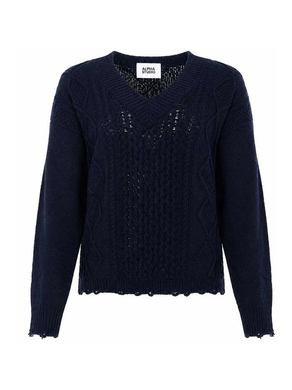 ALPHA STUDIO: v necks - Sweater