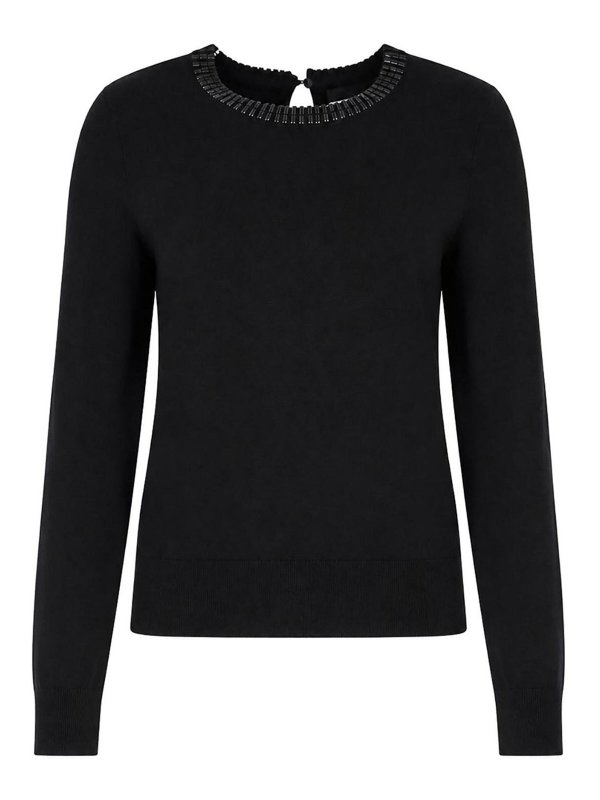 ALPHA STUDIO: Col en V - Pull À Col V - Noir