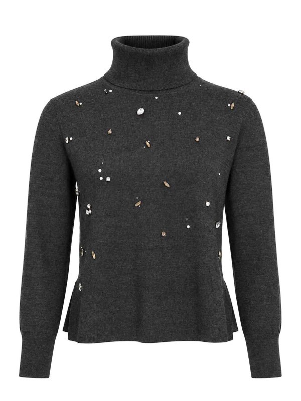 ALPHA STUDIO: Col roulé & Col polo - Pull Col Roulé - Gris