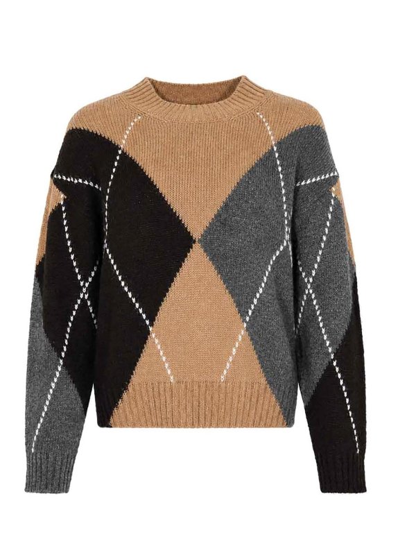 ALPHA STUDIO: Strickpullover mit Rundhalsausschnitt - Rundhalspullover - Bunt