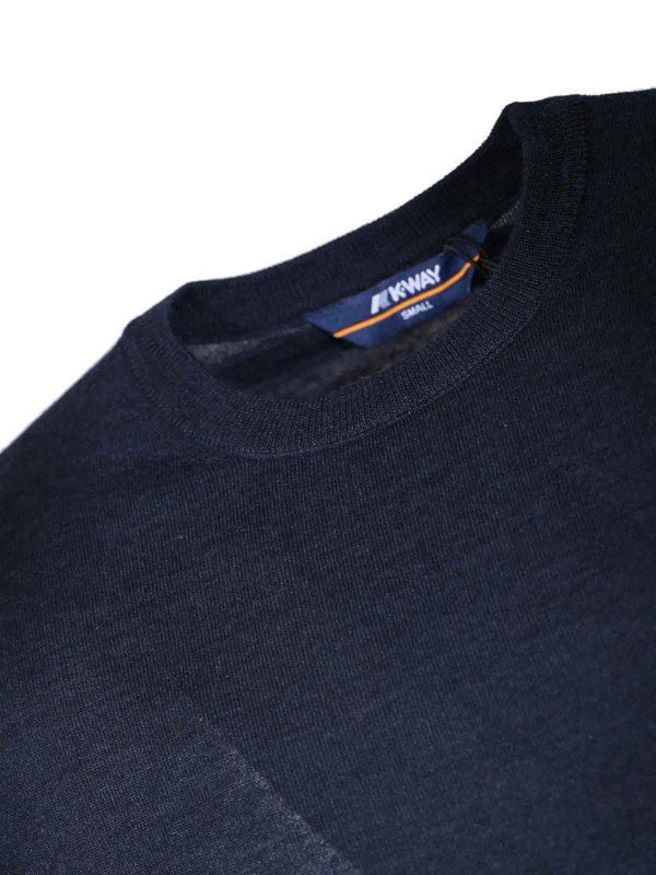 The Best Shops K-WAY: Strickpullover mit Rundhalsausschnitt - Rundhalspullover - Blau