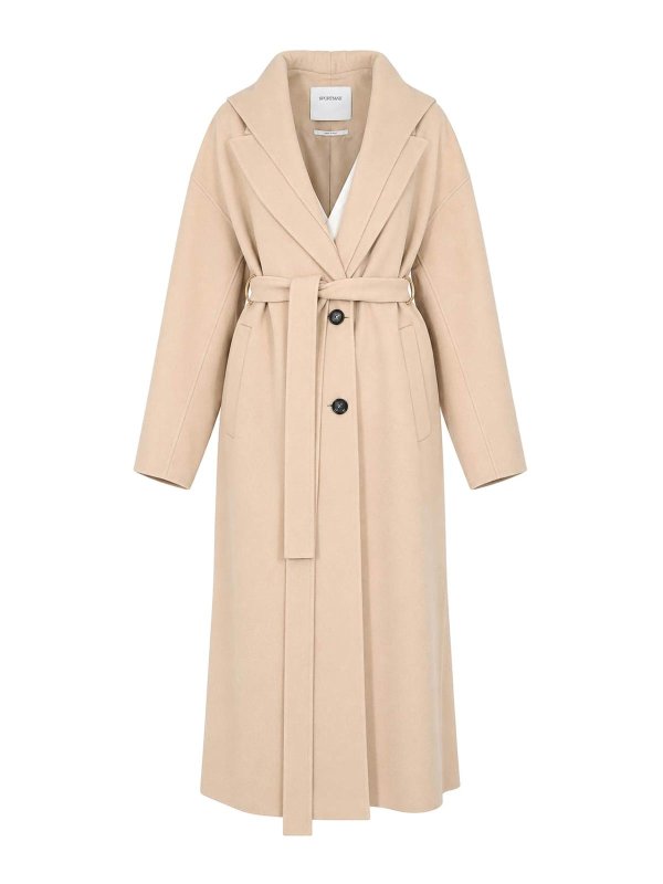 SPORTMAX: ロングコート - ロングコート - ベージュ