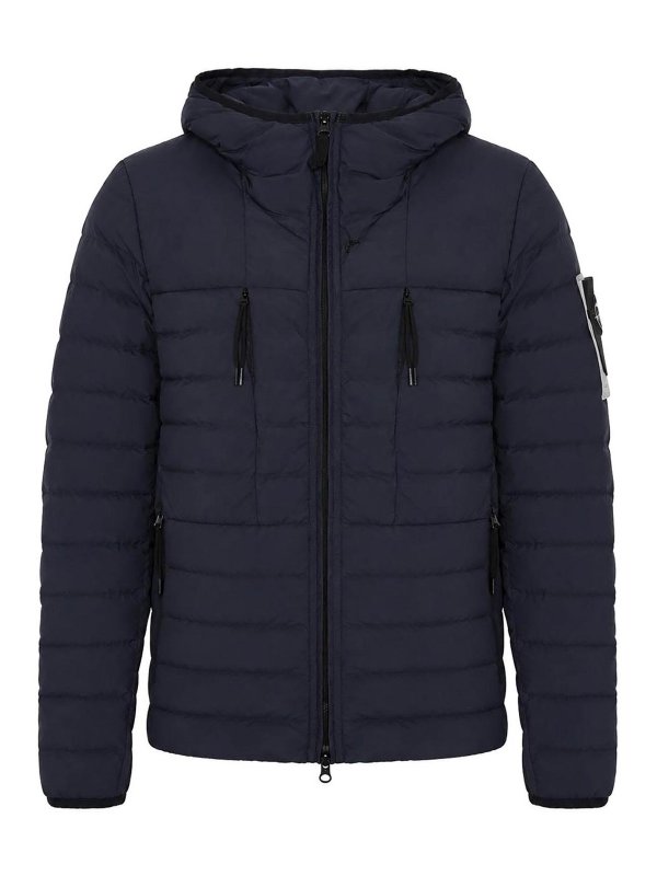 STONE ISLAND: ダウン・ハイテクジャケット - ダウンジャケット - ダークブルー