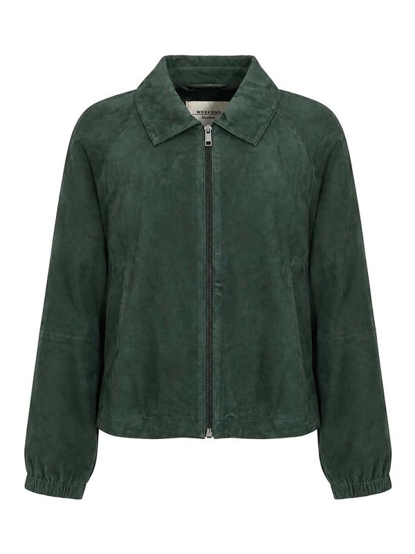 WEEKEND MAX MARA: leather jacket - Wkdzuppa Jacket
