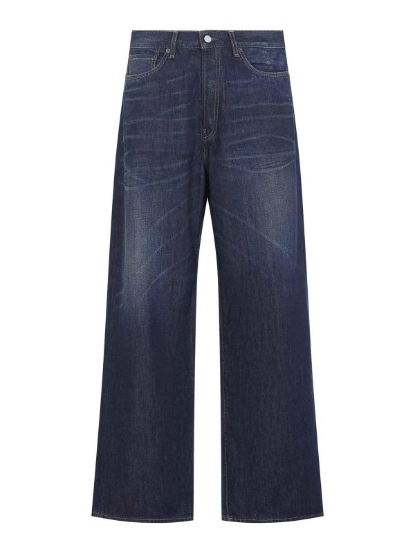 Acne Studios: straight leg jeans - 1981 Dive Leather Jeans