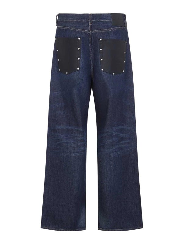 Acne Studios: straight leg jeans online - 1981 Dive Leather Jeans