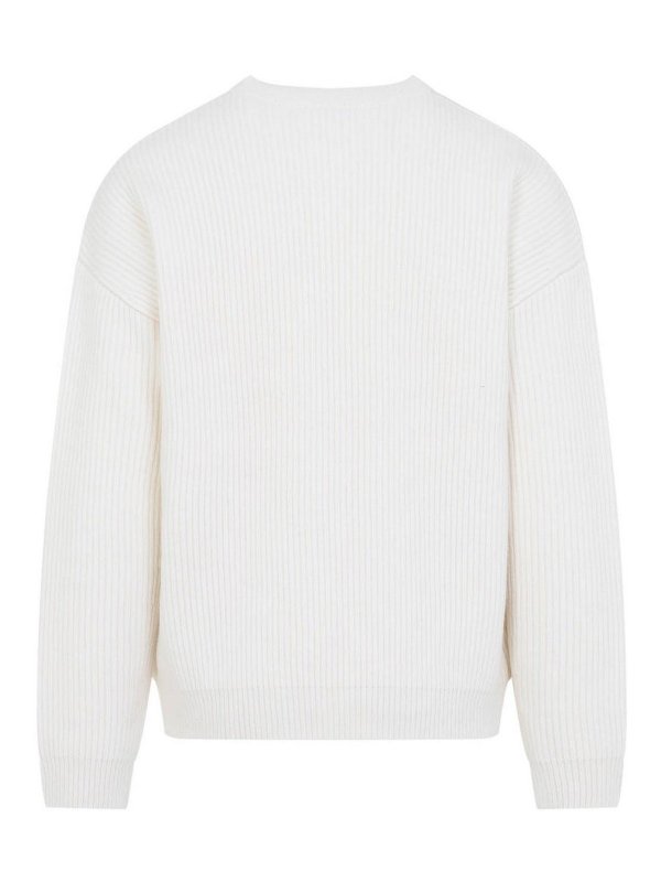Acne Studios: Pull col rond online - Pull Col Rond - Crème