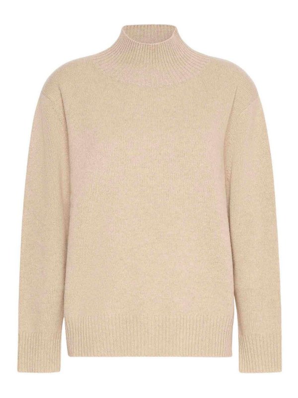 WEEKEND MAX MARA: Strickpullover mit Rundhalsausschnitt - Rundhalspullover - Hellbraun