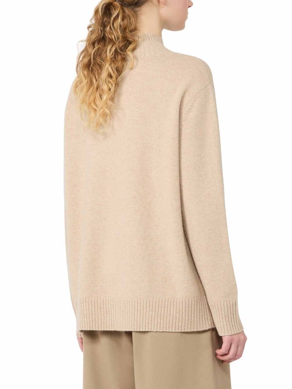 The Best Shops WEEKEND MAX MARA: Strickpullover mit Rundhalsausschnitt - Rundhalspullover - Hellbraun