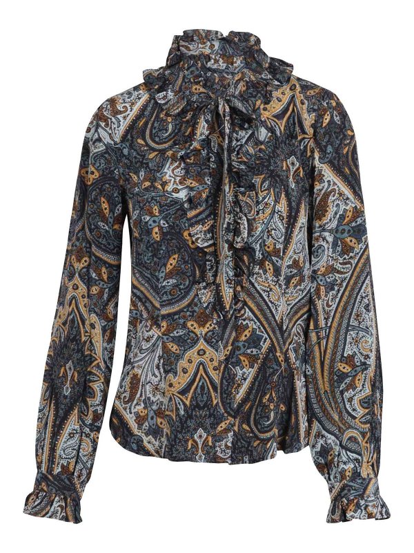 ULLA JOHNSON: Blusas - Blusa - Azul