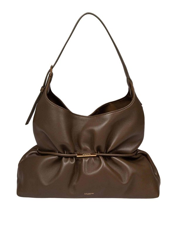 Balmain: Sacs à main - Sac Cabas - Vert