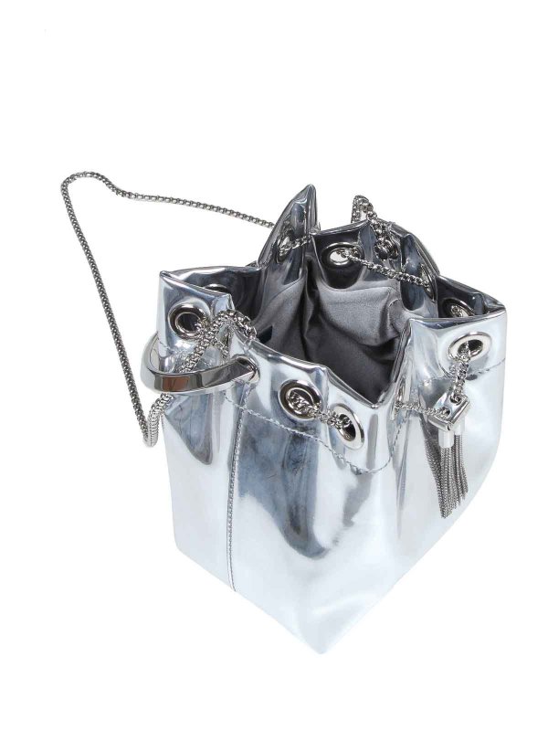 バケットバッグ - 銀 shop online: JIMMY CHOO