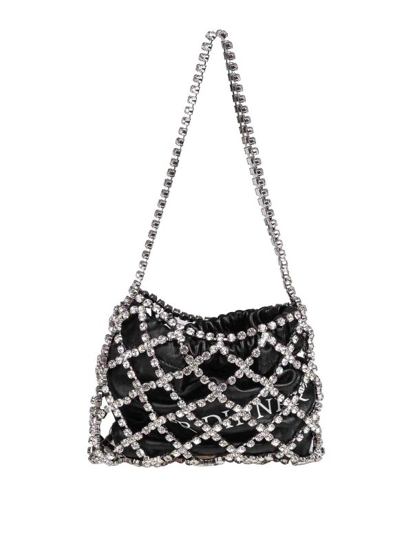 OFF-WHITE: pochette - Off White  Borsa Con Strass