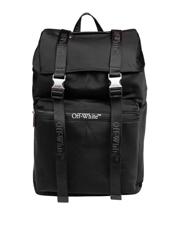 OFF-WHITE: backpacks - Off White Black Nylon Backpack