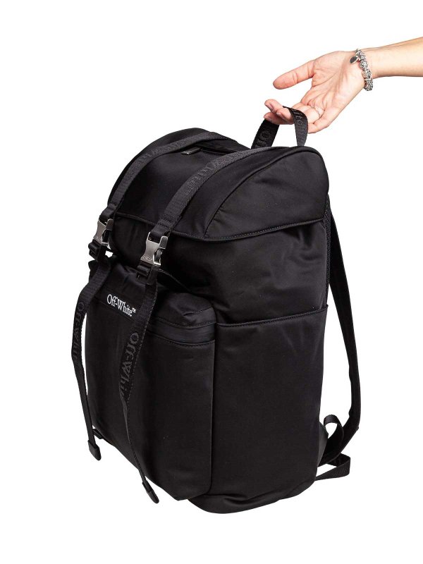 OFF-WHITE: backpacks online - Off White Black Nylon Backpack