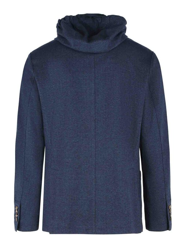 ELEVENTY: blazers online - Blue Polyester Blend Blazer
