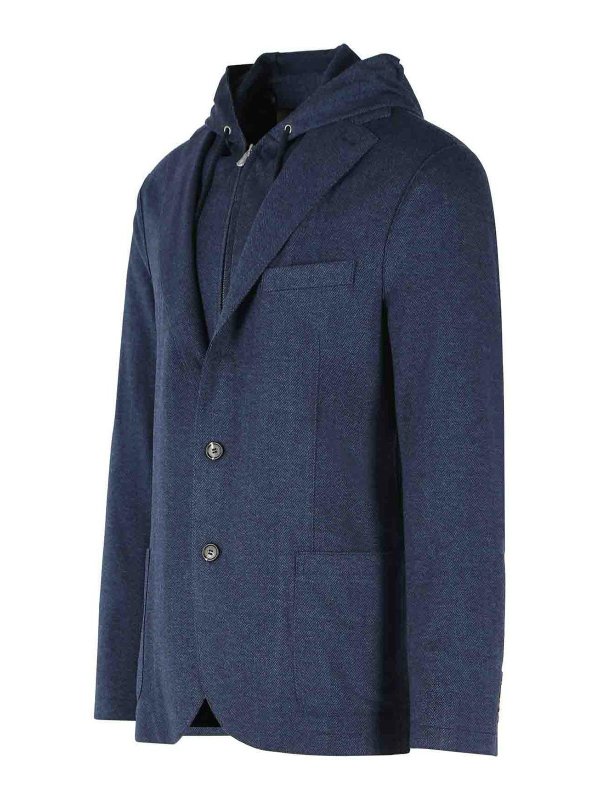 The Best Shops ELEVENTY: blazers - Blue Polyester Blend Blazer