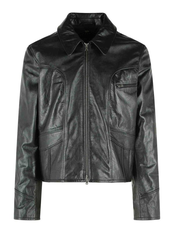 AMIRI: leather jacket - Black Leather Jacket
