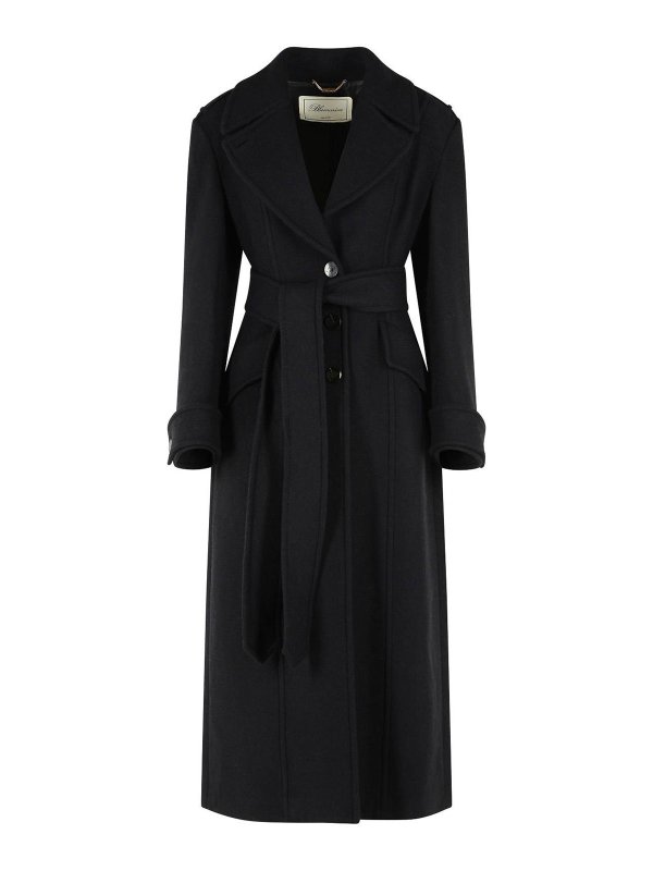 BLUMARINE: トレンチコート - トレンチコート - 黒