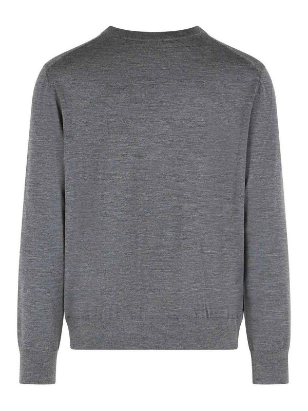BURBERRY: Strickpullover mit Rundhalsausschnitt online - Rundhalspullover - Grau
