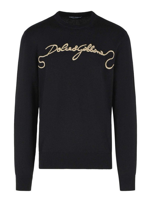DOLCE & GABBANA: クルーネック - クルーネック - 黒