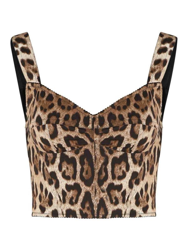 DOLCE & GABBANA: Tops y camisetas sin mangas - Top - Marrón