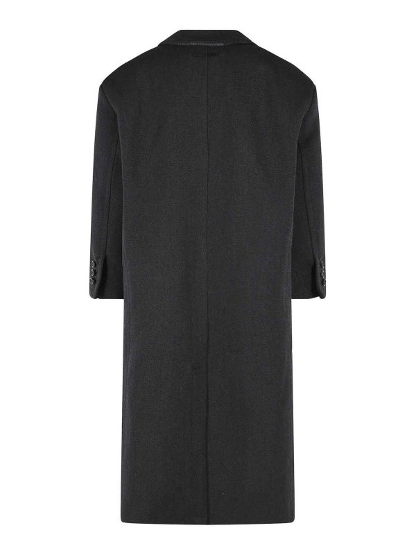 Marni: long coats online - Black Virgin Wool Coat